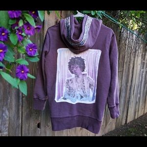 Upcycled Custom Jimi Hendrix Hoodie - Vintage Band Sweatshirt - Music Festival